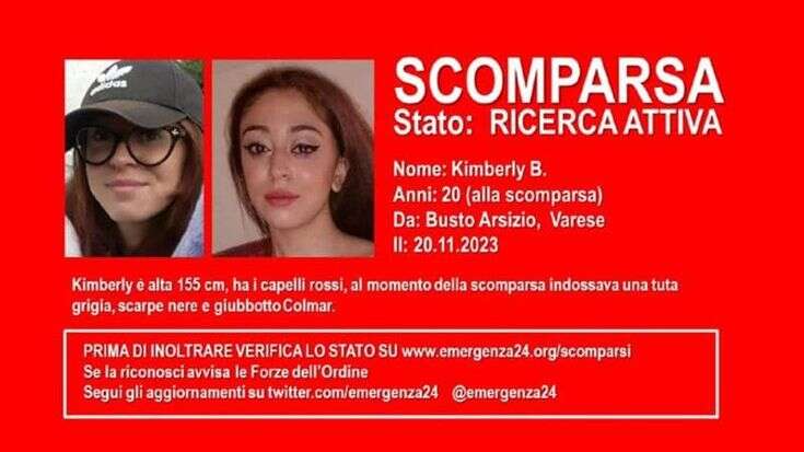 Kimberly Bonvissuto scomparsa a Busto Arsizio, il padre lancia un appello: “Chiamaci, qualsiasi cosa sia successa non importa”. Nessuna novità dopo quattro giorni