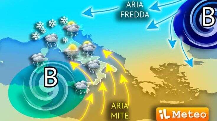 Previsioni meteo, weekend con neve fino in pianura, piogge diffuse e cicloni guastafeste