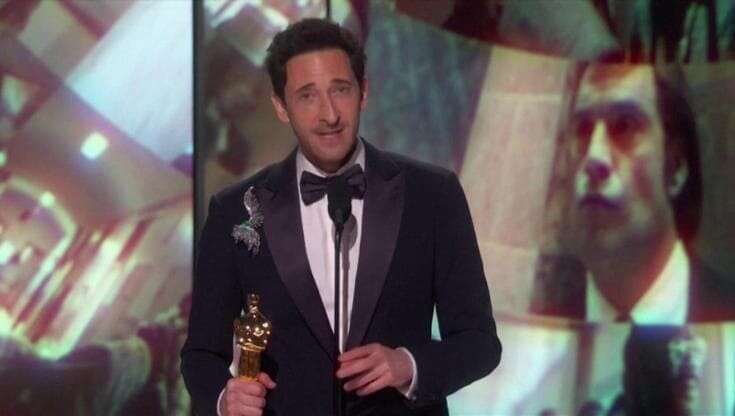 Oscar, il discorso di Adrien Brody interrotto per errore: 