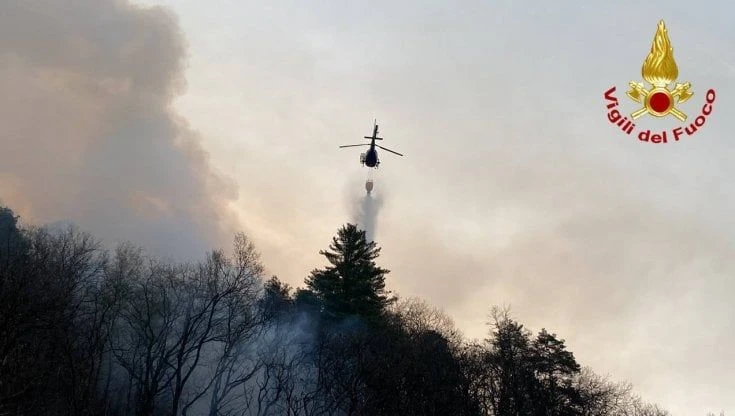 Non c'è pace per i boschi di Montegrino Valtravaia (Varese): bruciati 40 ettari e i focolai sono ripresi