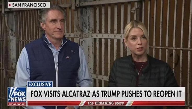 Alcatraz prigione riapertura visita pam bondi trump