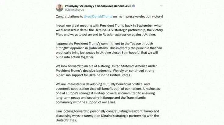 Elezioni Usa 2024, i complimenti a Trump dai leader globali. Zelensky: 