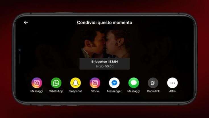 Con l’app di Netflix ora si possono condividere i momenti preferiti di film e serie tv