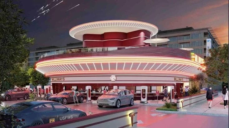Musk si dà anche alla ristorazione: apre il Tesla Diner a Los Angeles ed è subito tutto esaurito