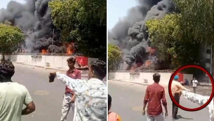 In un nuovo video il momento in cui il superstite dell'Air India si allontana dal velivolo in fiamme