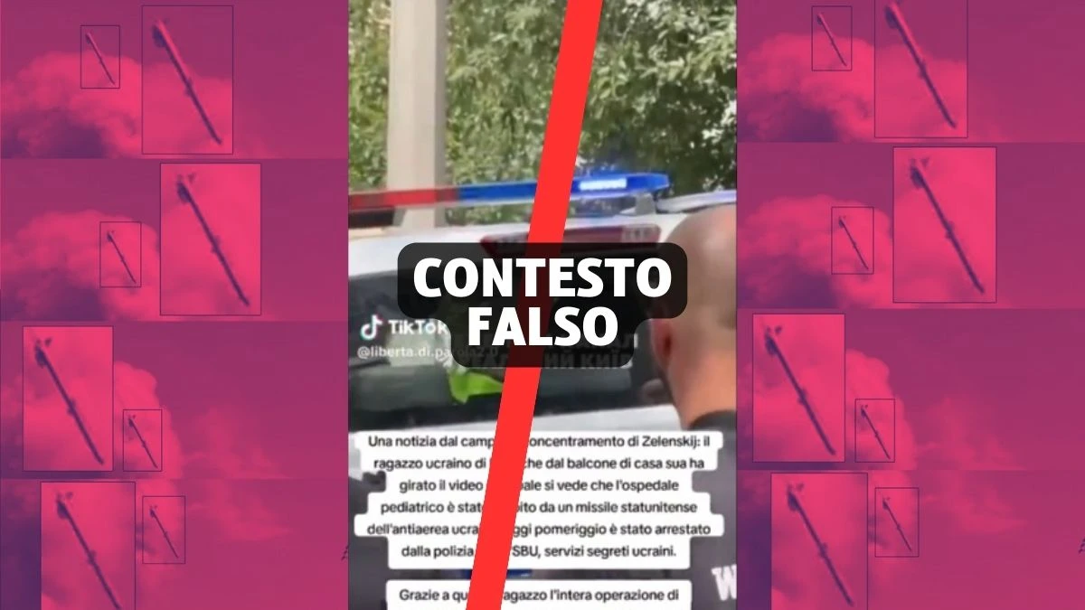 Questo video non mostra un uomo arrestato perché aveva ripreso l’arrivo del missile dell’ospedale pediatrico di Kiev