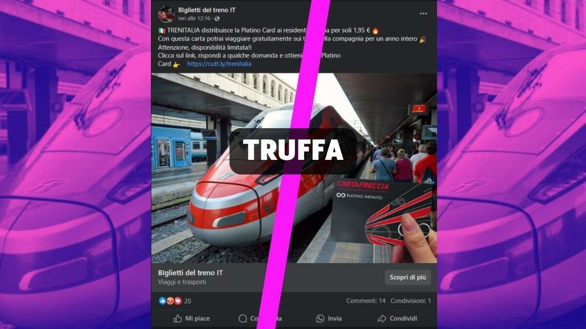 La truffa della falsa promo Cartafreccia Platino di Trenitalia a 1,95€