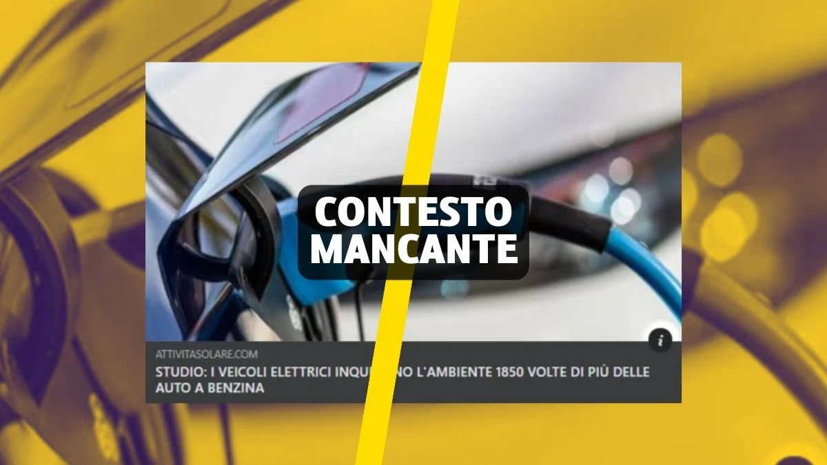 Lo studio travisato contro le auto elettriche che «inquinano 1.850 volte più di quelle a benzina»