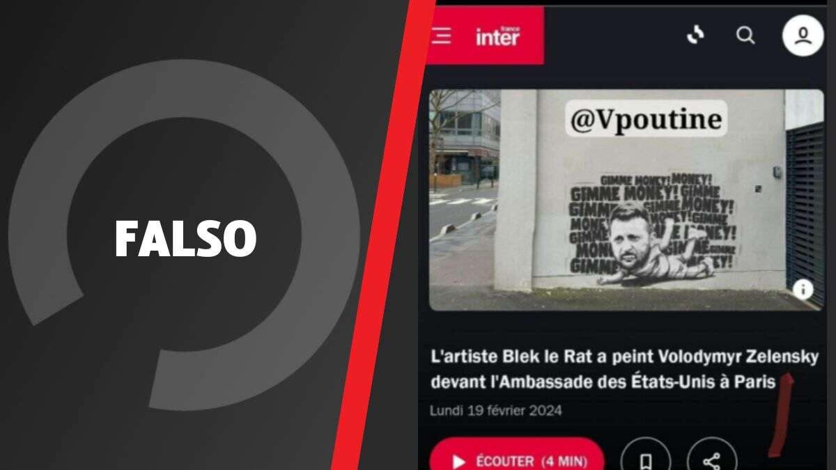 No! A Parigi non è apparso un graffito di Blek le Rat con Zelensky che piange per ottenere denaro