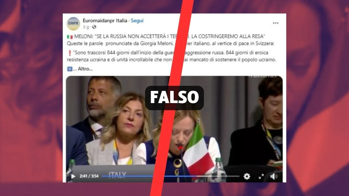 La falsa citazione attribuita a Giorgia Meloni: «Se la Russia non accetterà i termini, la costringeremo alla resa»