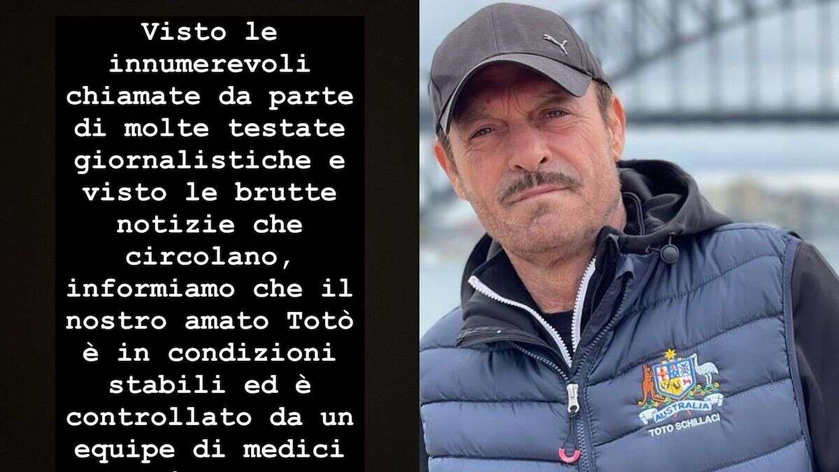 Paura per Totò Schillaci, la famiglia rassicura: «È in condizioni stabili e monitorato»