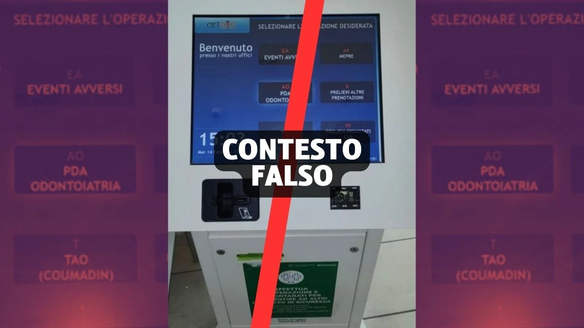Questo totem ospedaliero con l’opzione “eventi avversi” non riguarda i vaccini anti Covid-19