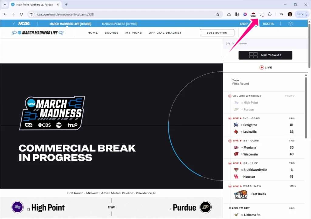 Use this trick to watch March Madness while you work