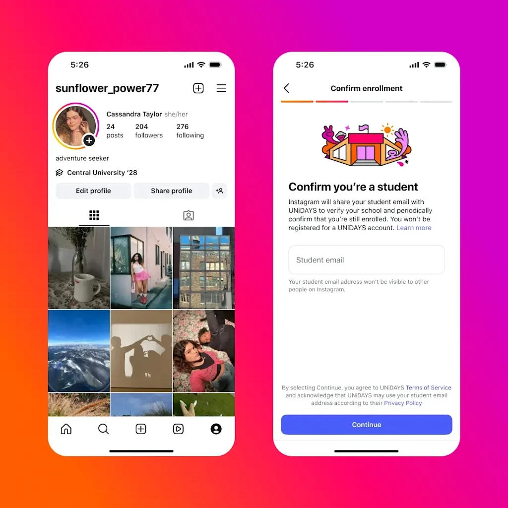 Instagram adds student badges as social apps chase campus connections