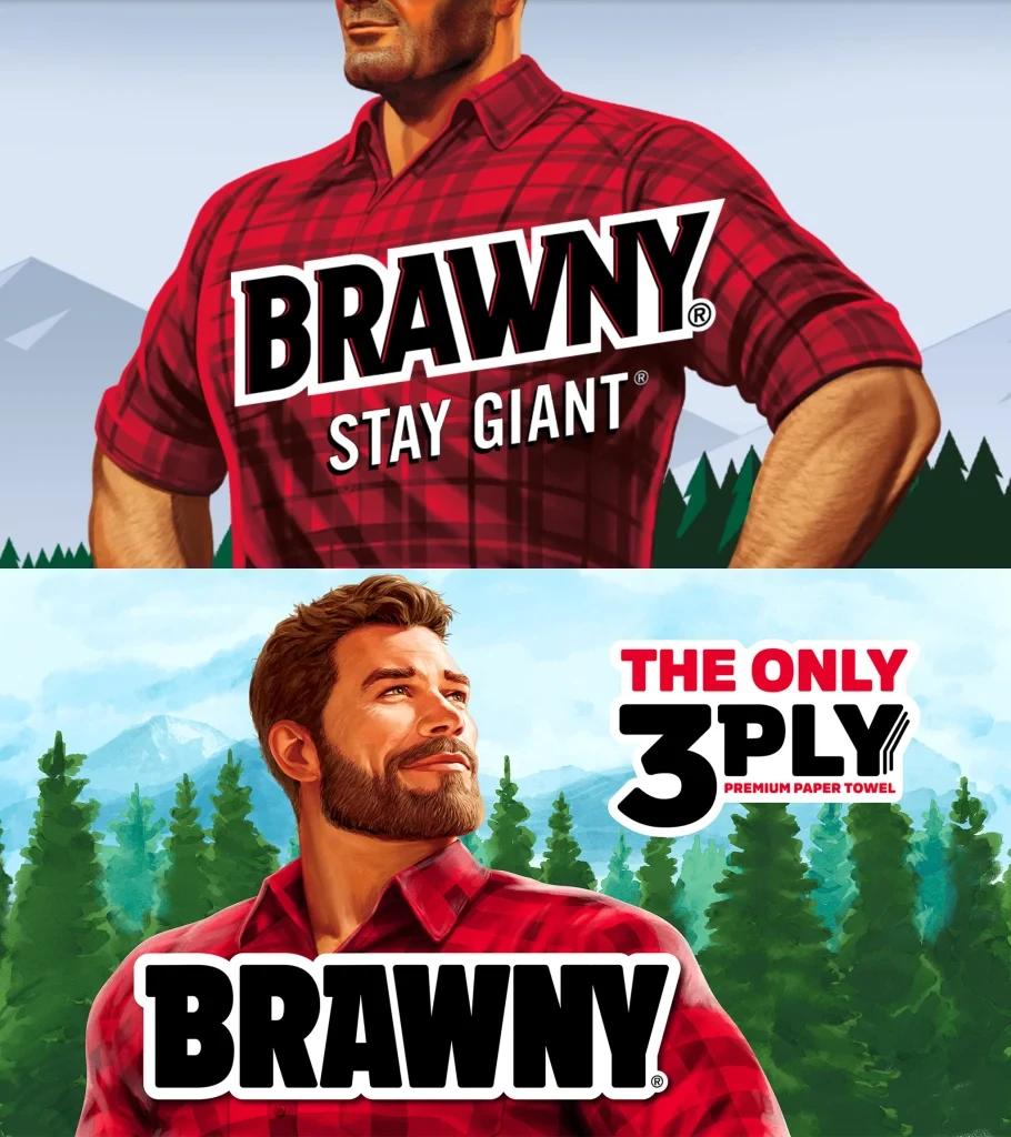 Protect your protein shakes. The Brawny Man is hunkier than ever