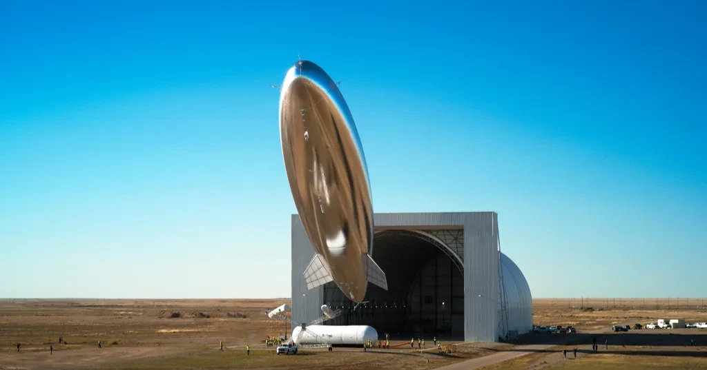 This stratospheric airship is 65,000 miles above Earth investigating which gas companies are leaking methane