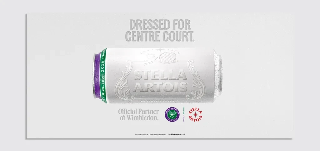 Stella Artois’s clever new can follows the Wimbledon dress code