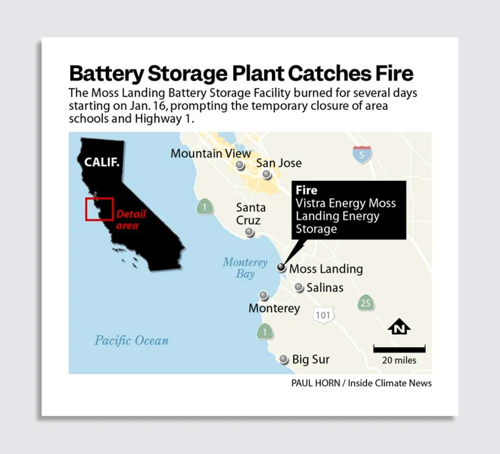 A massive battery fire in California could cast a dark shadow on clean energy expansion