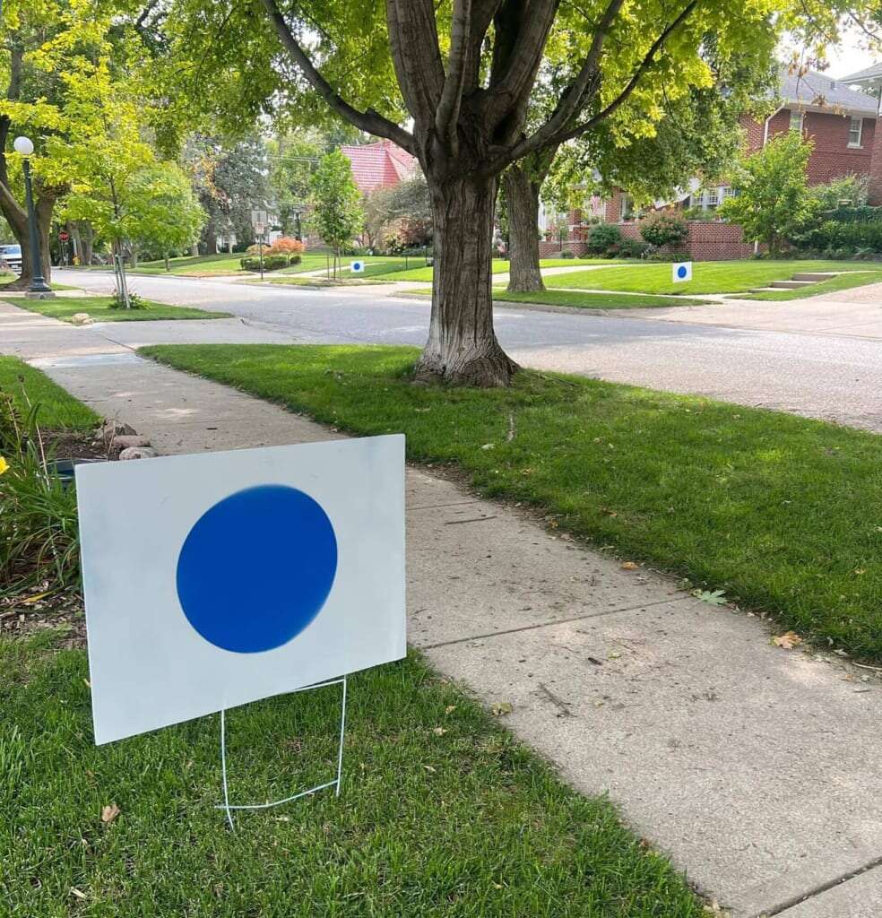 This blue dot is taking over Nebraska. It might be the best political logo we’ve seen this election