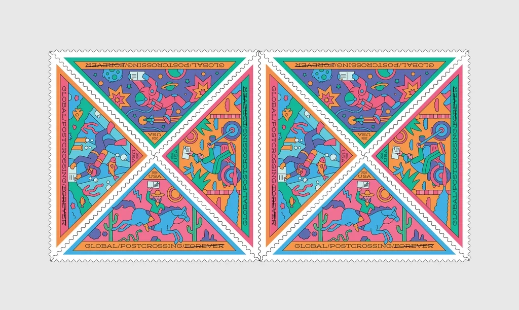 This triangle-shaped stamp has an unusual purpose