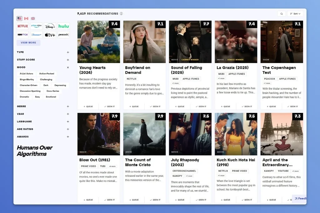 These human TV and movie picks trounce Netflix’s algorithm