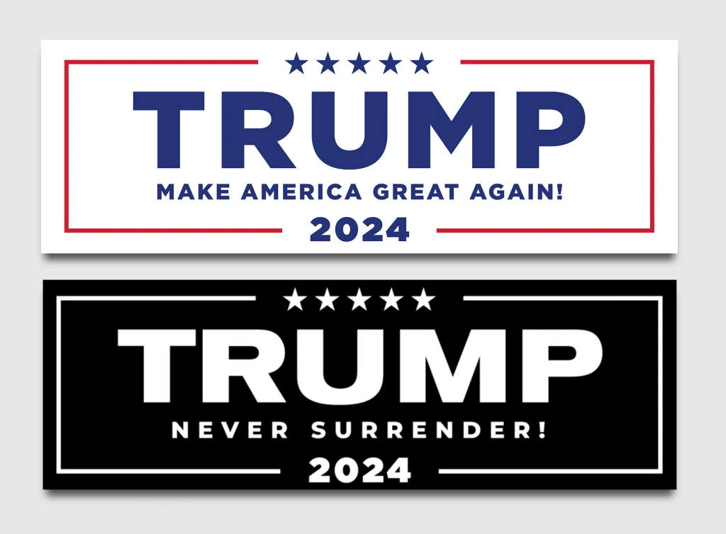 Trump’s ‘Never Surrender’ logo brands a new era of grievance politics