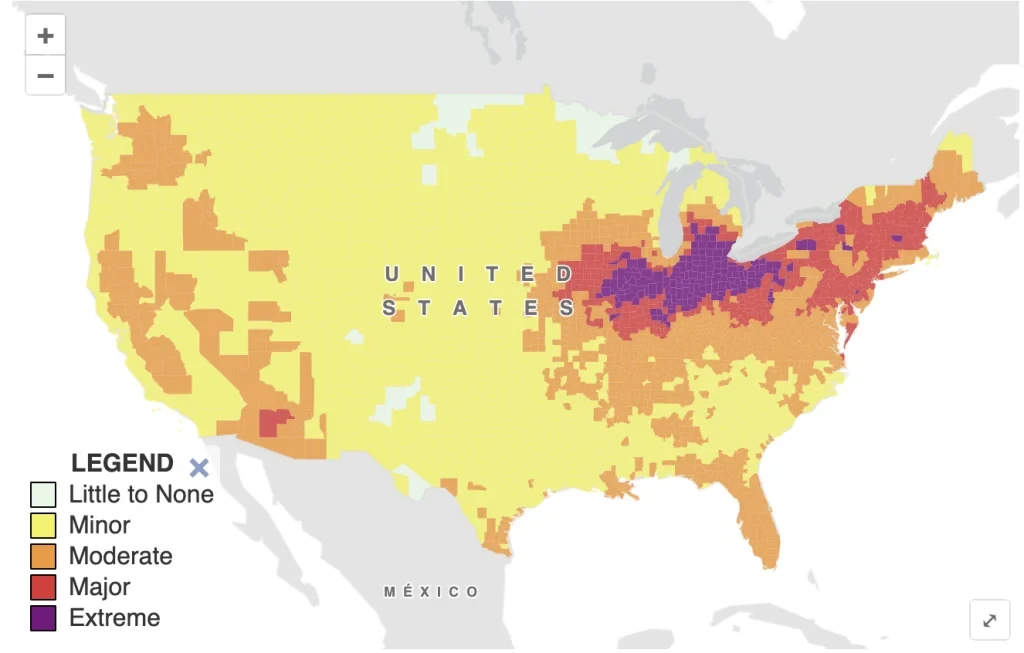 Heat wave 2024 map: Live CDC tool lets you see health risks in your area today and all week