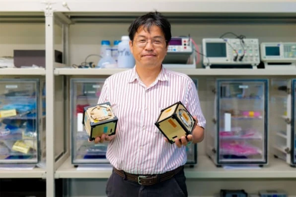 This small wooden cube is actually a satellite that’s being sent to space