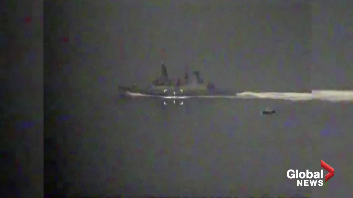 Russia shows what it says is British destroyer chased out of Crimea waters