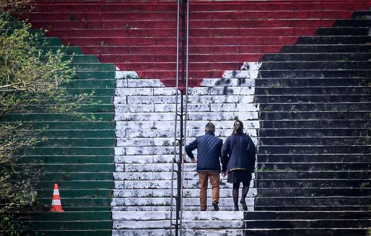 Nantes fait nettoyer l’escalier polémique peint aux couleurs de la Palestine