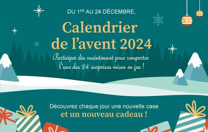 Tentez de remporter une des 24 cases de notre calendrier de l’avent 2024 !