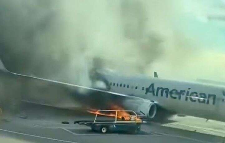 Un avion d’American Airlines en feu à l’aéroport de Denver