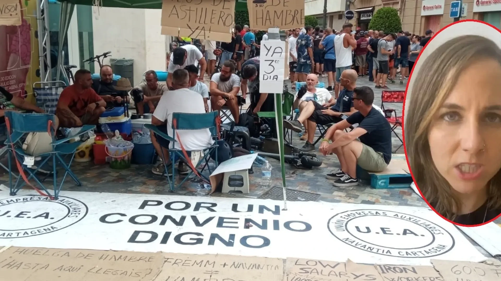 Ione Belarra expresa su total apoyo a los trabajadores de Navantia en huelga de hambre: 