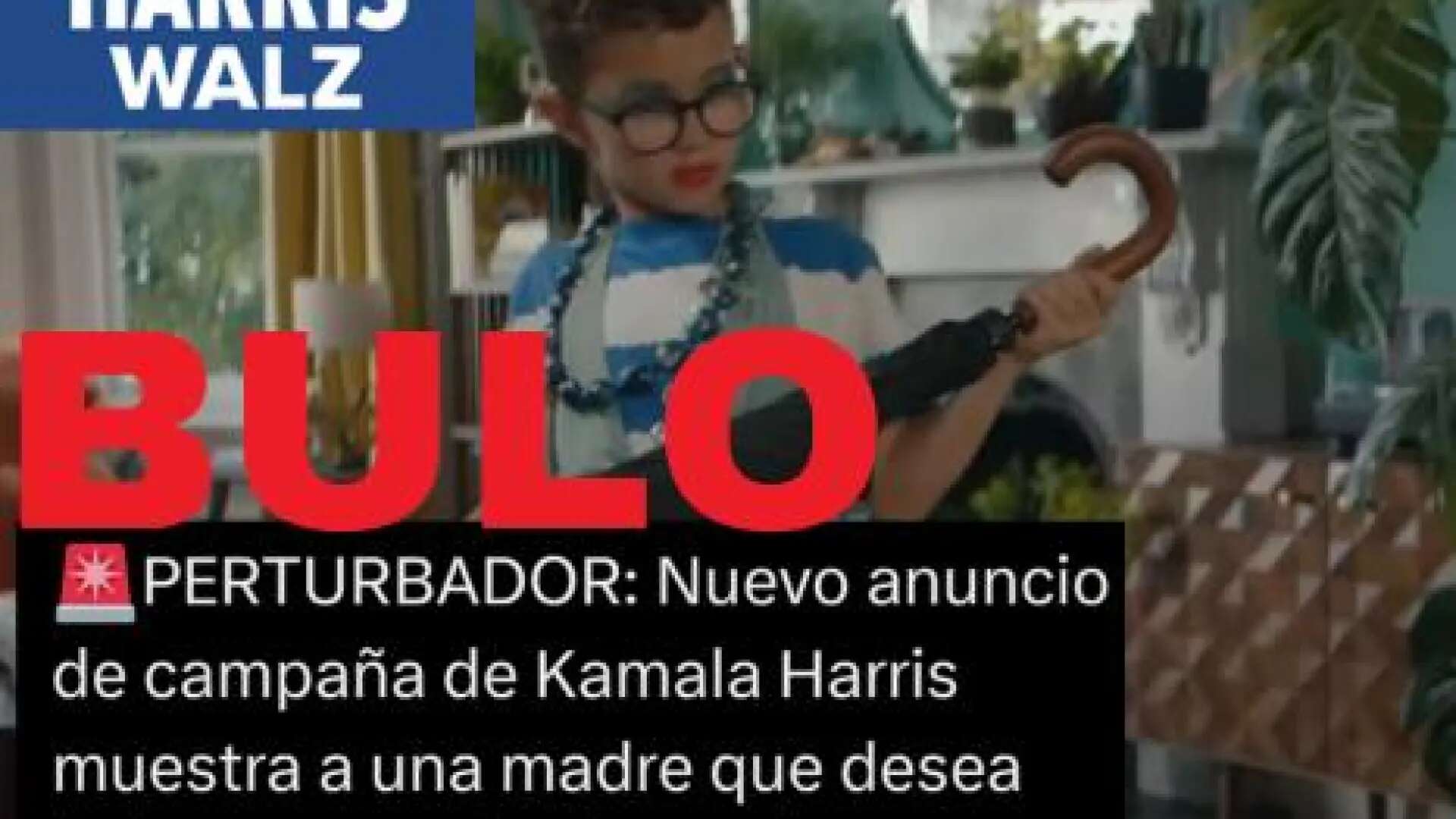 El video de un niño maquillado destrozando su casa no es de la campaña de Kamala Harris