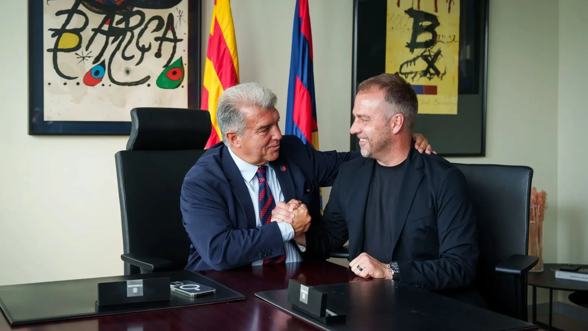 Flick celebra su renovación con el Barça y presume de jugadores: 