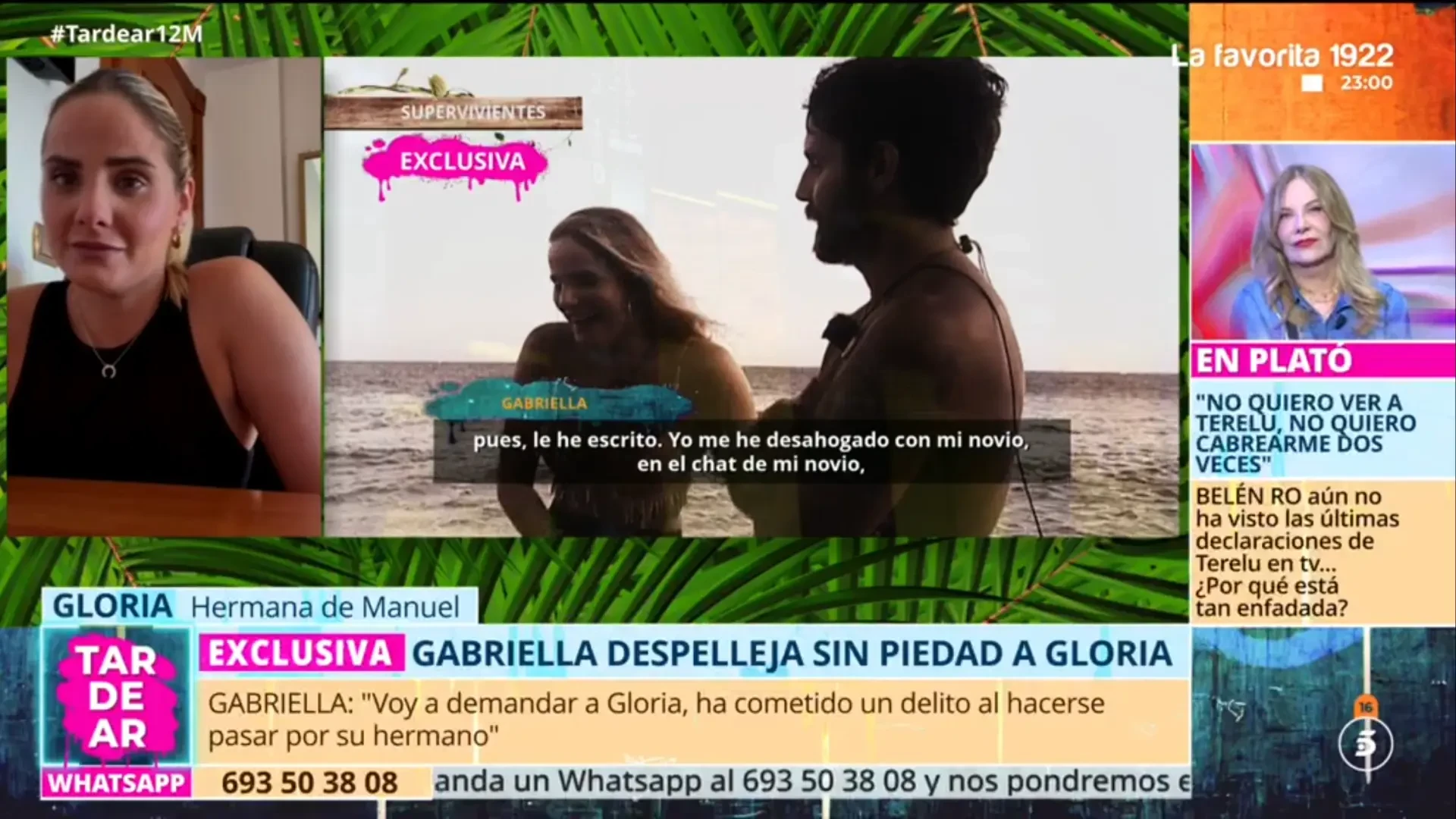 Gloria, hermana de Manuel, asegura haber recibido amenazas de Gabriella: 