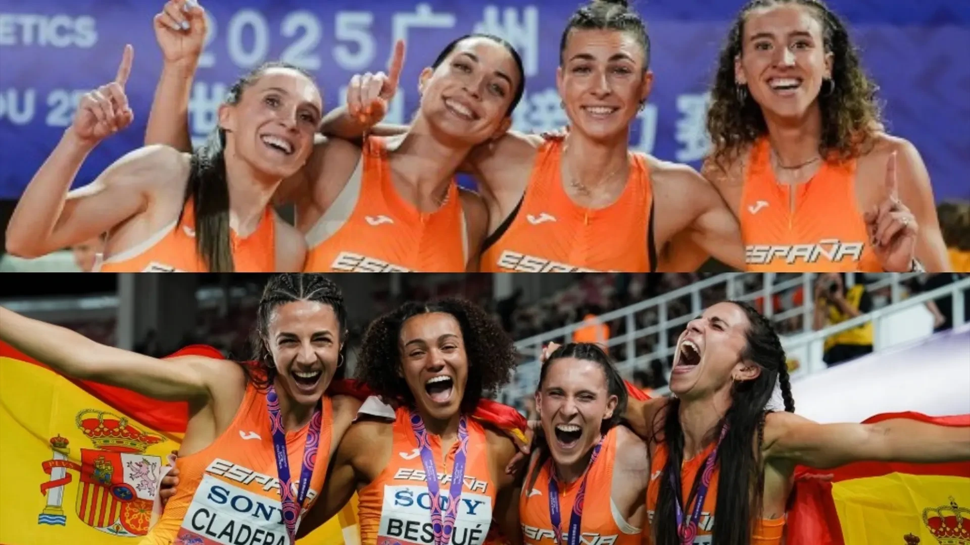 Los relevos femeninos españoles de 4x400 y 4x100 hacen historia en el Mundial: 