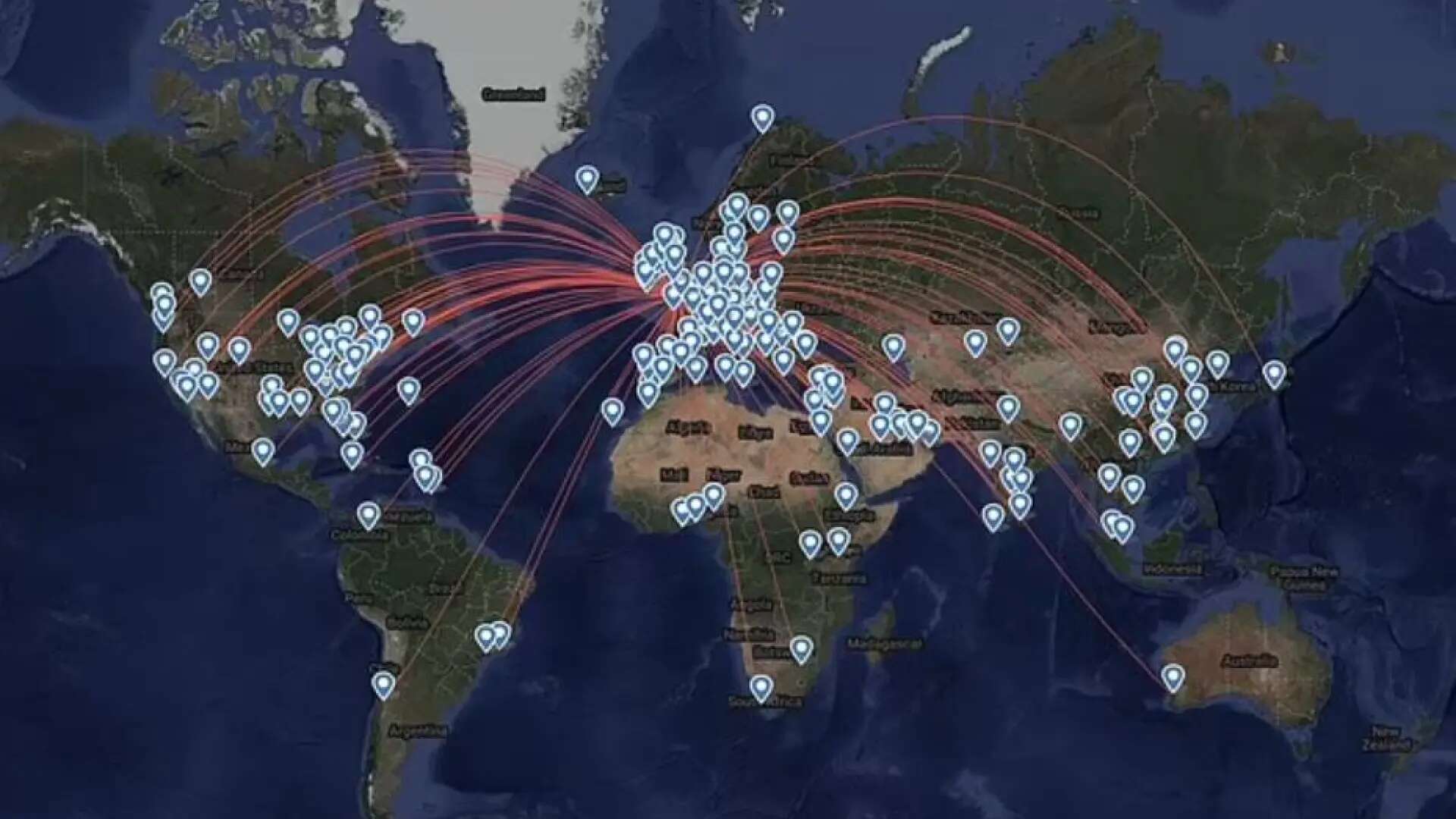 Los mapas que muestran el caos en el espacio aéreo mundial provocado por el incendio en Heathrow