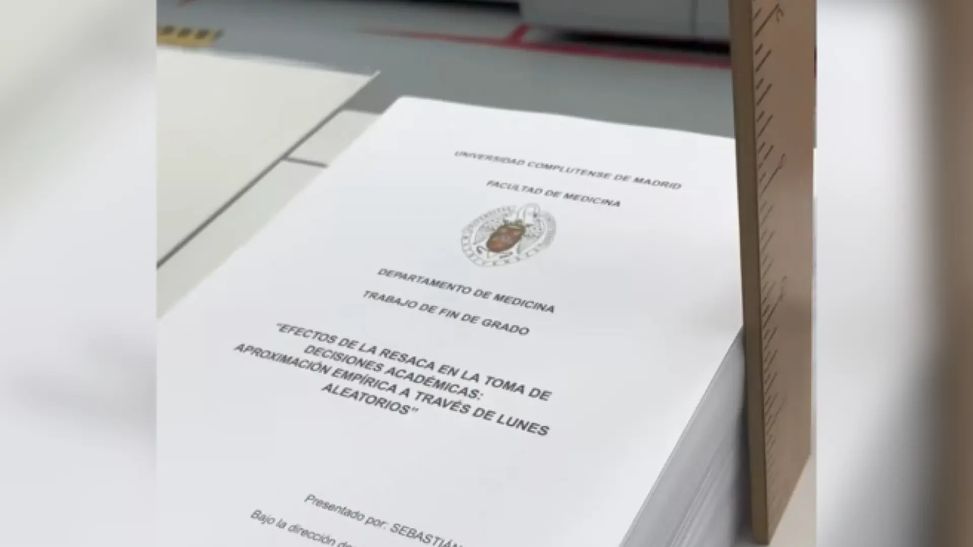 El insólito TFG de un estudiante de Medicina que está levantando pasiones por su peculiar temática: 