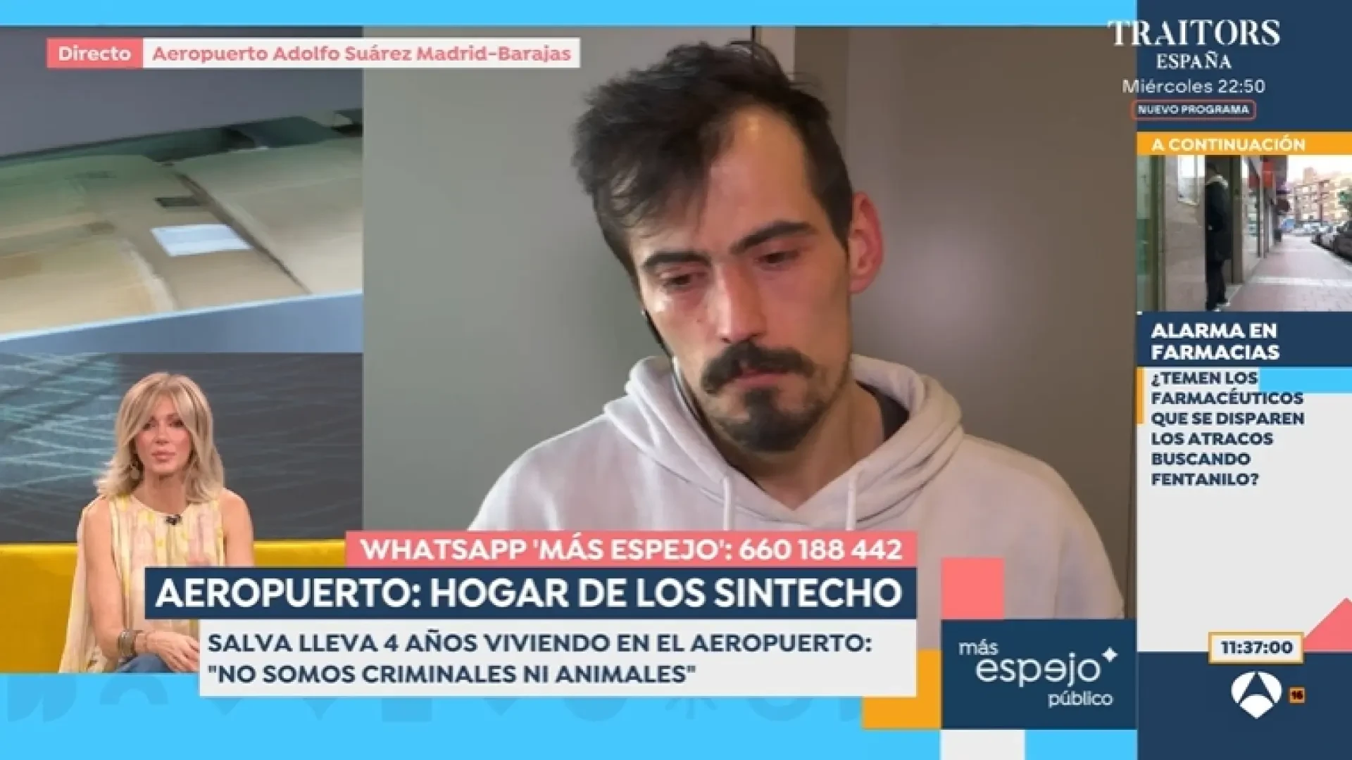 'EP' expone los problemas de uno de los sintecho de Barajas y 'El programa de AR' comenta con una exlimpiadora la situación