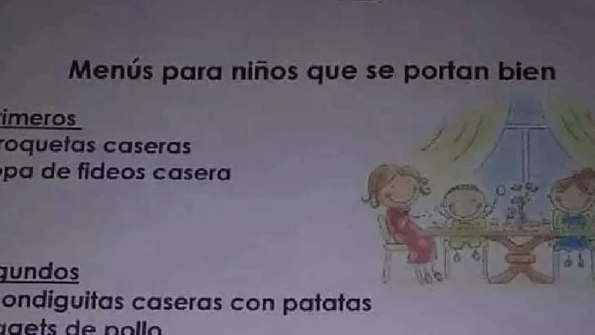 El polémico menú 