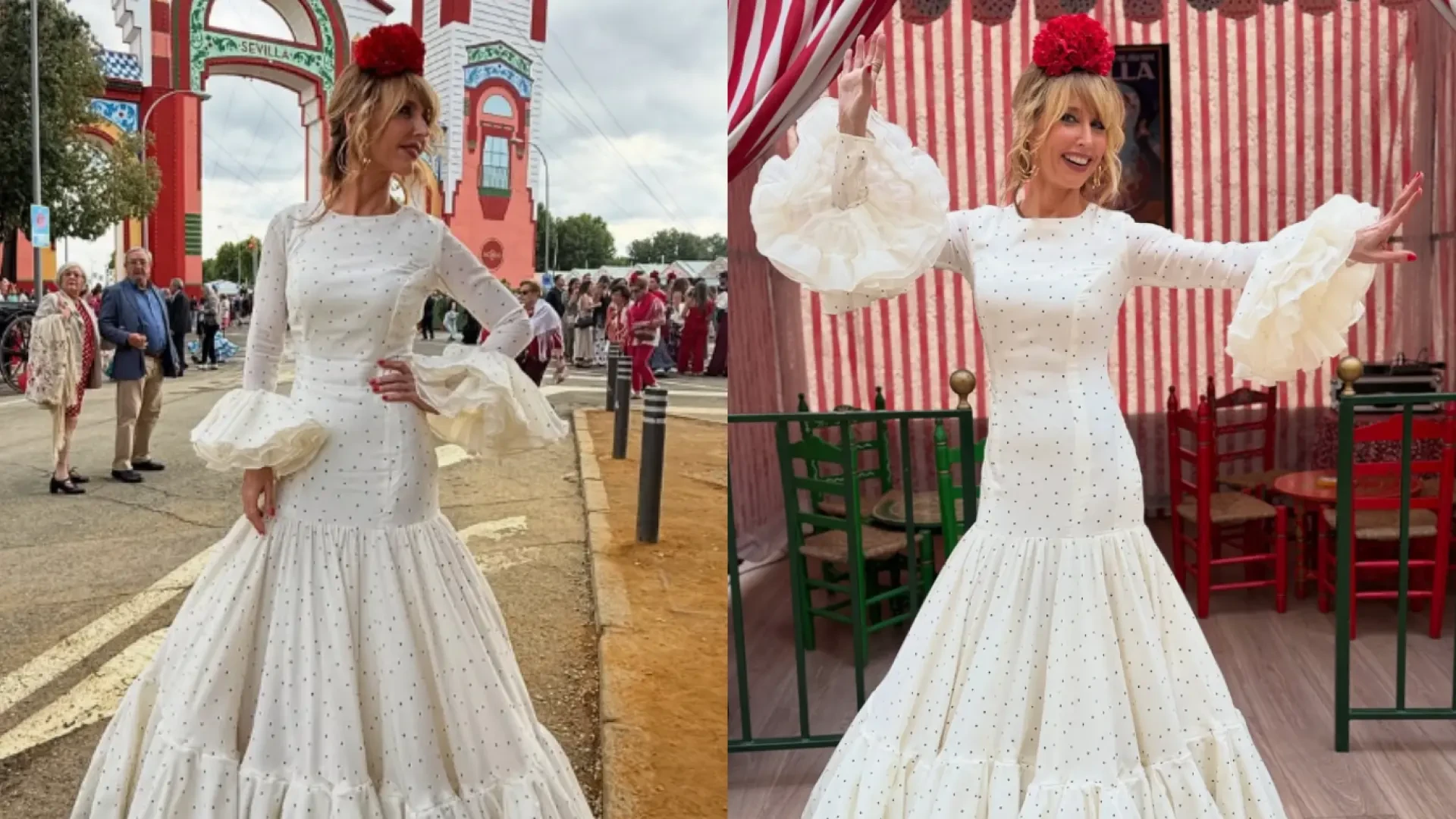 Emma García deslumbra en su primera vez en la Feria de Abril: 