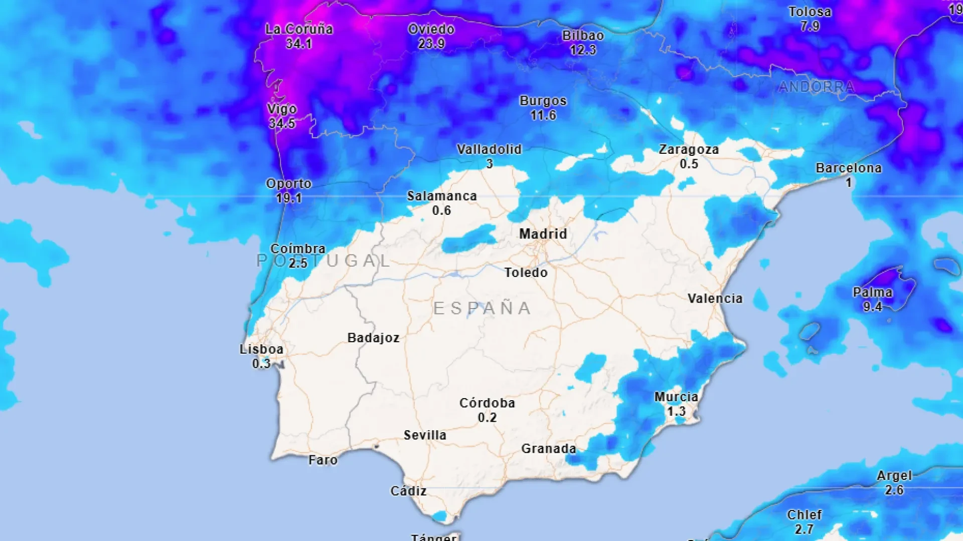 Las temperaturas máximas aumentarán este lunes, aunque se prevé abundante nubosidad y probables precipitaciones