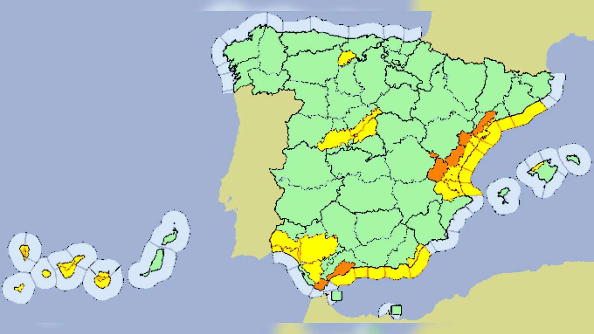 Emergencias eleva a naranja la alerta por lluvias en el interior de Castellón y Valencia