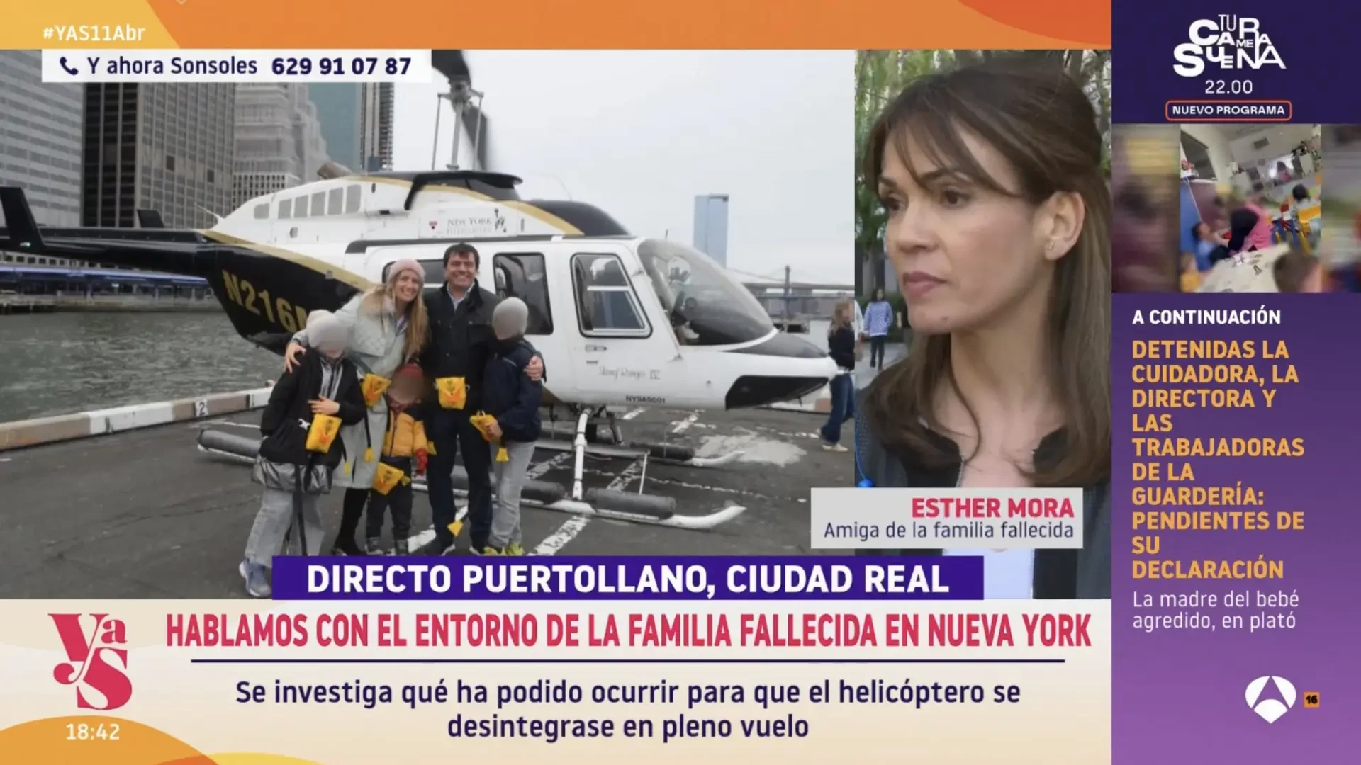 Las emotivas palabras de una amiga de la familia fallecida en el accidente de helicóptero en Nueva York: 