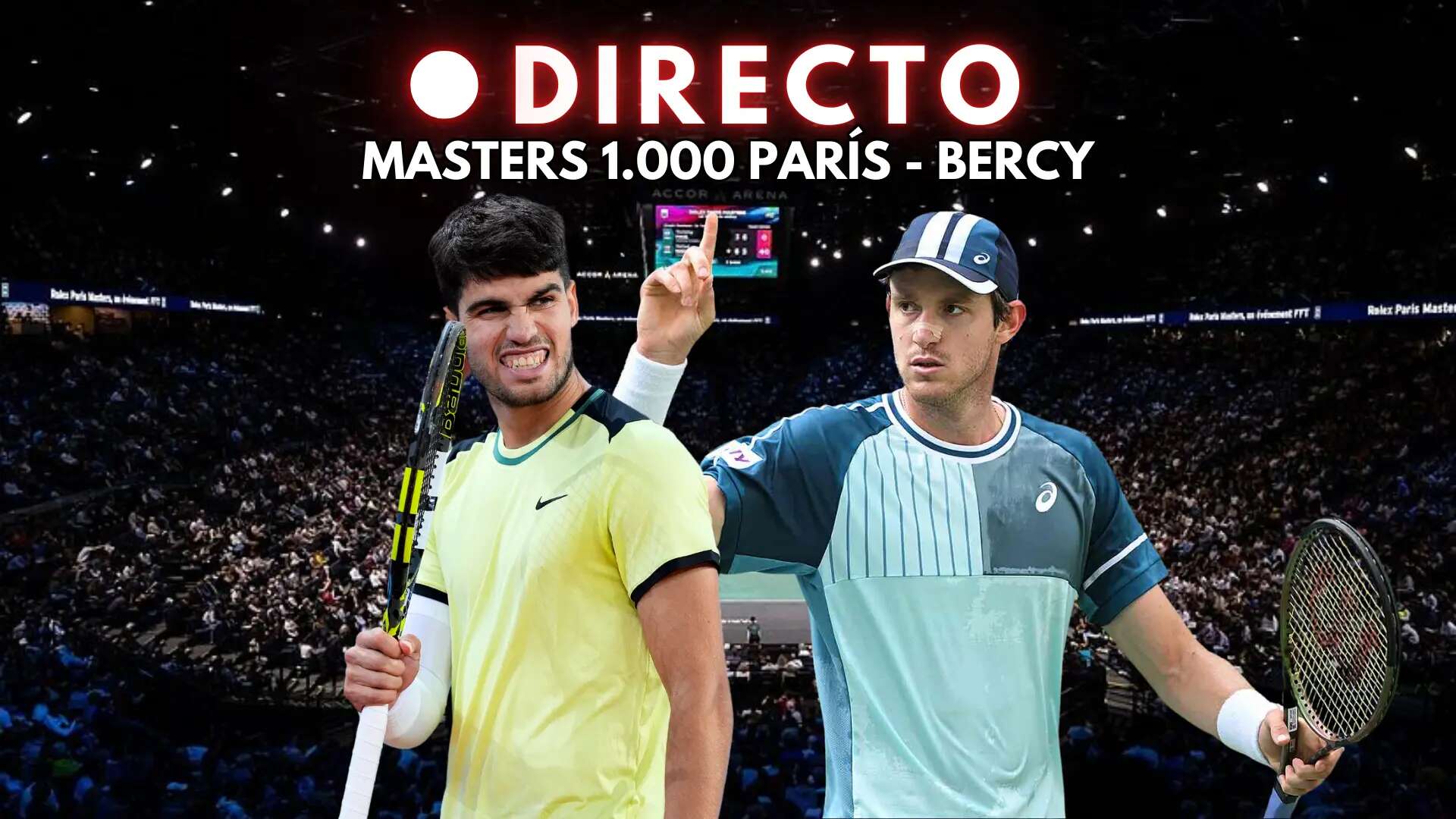 Directo | Alcaraz se estrena ante Jarry en París - Bercy, el torneo 'maldito' para los jugadores españoles