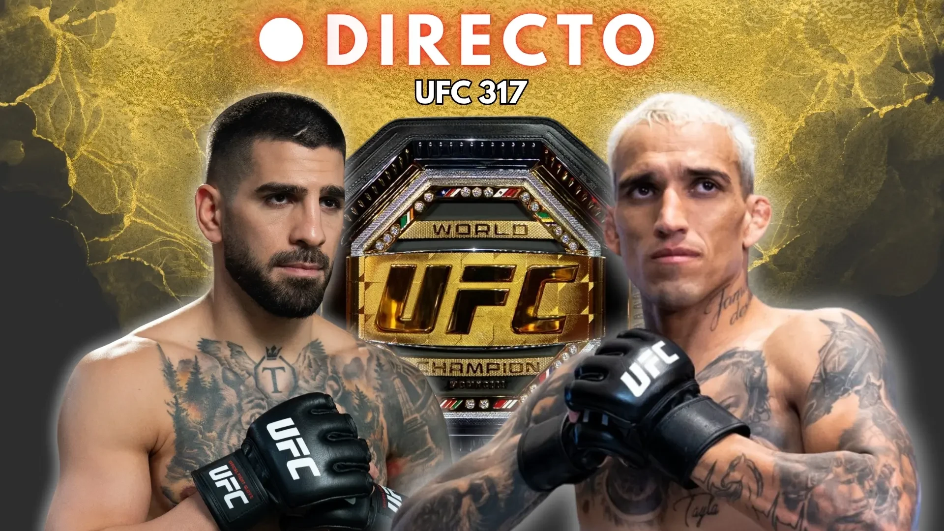 Ilia Topuria - Charles Oliveira hoy en UFC 317, en directo: última hora de la pelea por el cinturón de campeón del peso ligero de la UFC