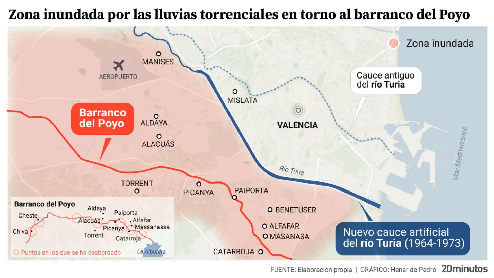 Mapa de las inundaciones en Valencia: listado con todos los municipios afectados