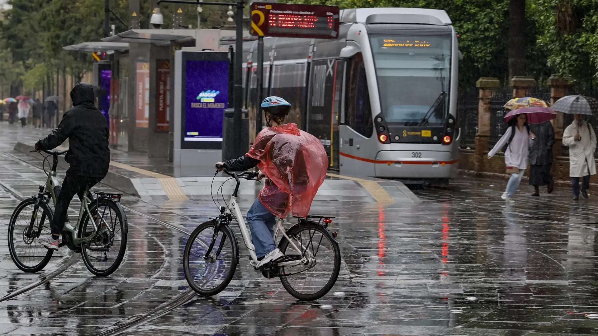 El temporal obliga en Sevilla a cerrar parques y suspender la Feria del Libro este miércoles