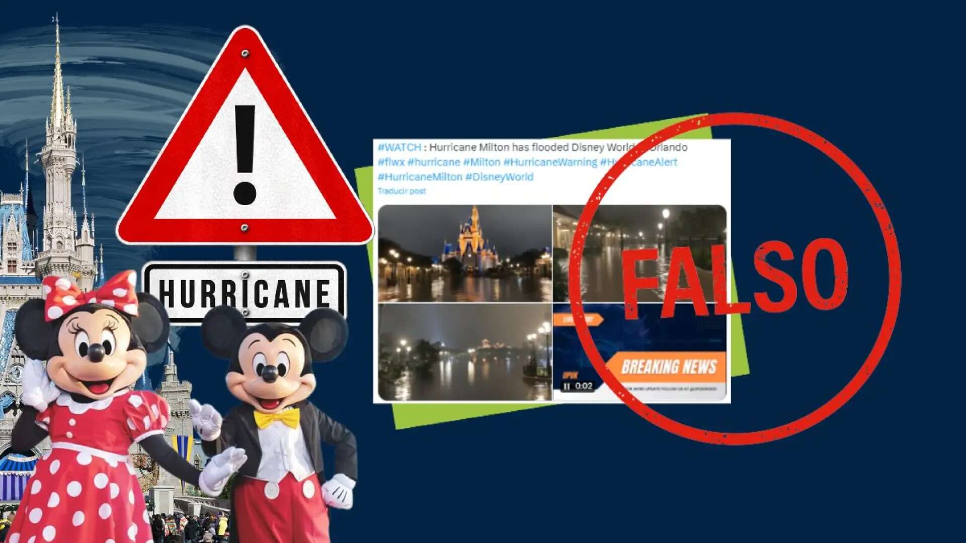 Las imágenes de Disney Orlando inundado tras el huracán Milton están creadas con IA